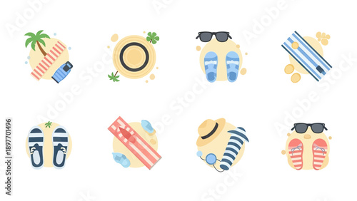 Summer Vacation Beach Icons Collection