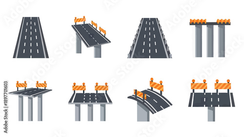 Highway Construction and Roadwork Icons