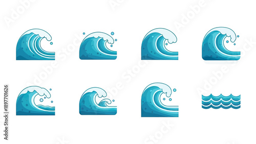 Pixel Art Ocean Waves Collection
