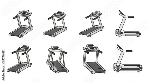 Treadmill Set: Multiple Angles and Views