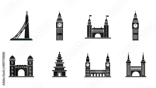 Iconic Landmarks Collection: London Buildings and Abstract Structures