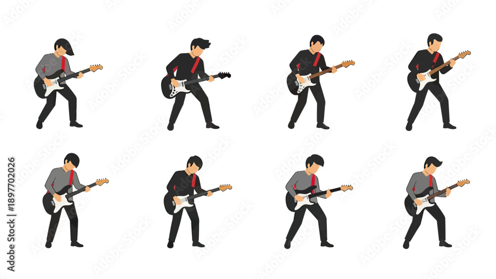 Fototapeta premium Rockstar Guitarist Poses Collection
