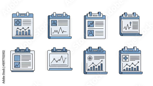 Medical Data and Statistics Icons Set