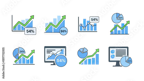 Financial Growth Charts and Graphs Collection