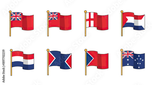 Set of Nautical Flags and Maritime Signals