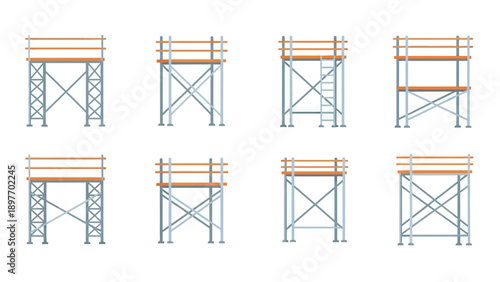 Construction Scaffolding Set - Modular Platforms and Ladders