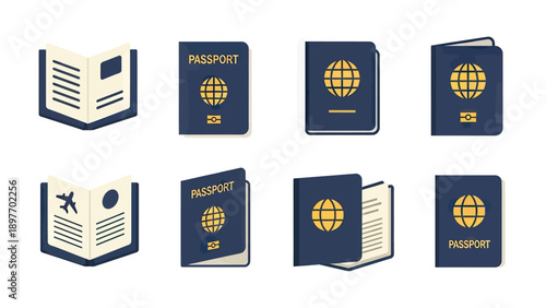 Passport and Travel Document Icons Set