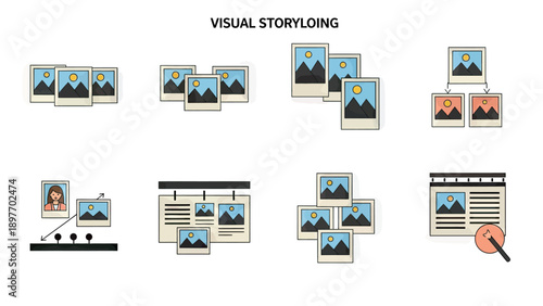 Visual Storytelling Concept with Photo Arrangements