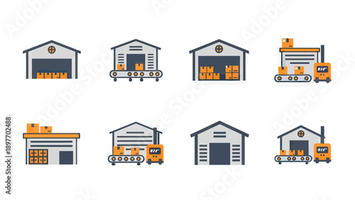 Warehouse and Logistics Icons Set
