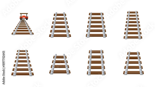 Train Tracks and Locomotive Isolated Elements