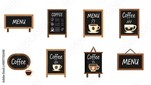 Coffee Shop Menu Boards Vector Set