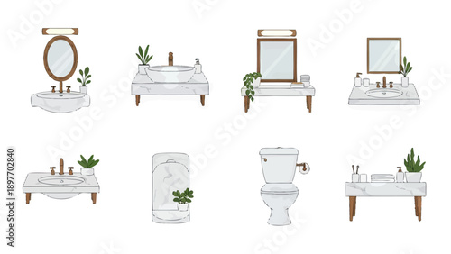 Modern Bathroom Fixtures Collection: Sinks, Toilets, Mirrors & Decor