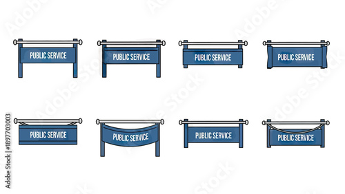 Collection of Public Service Signs with Various Designs