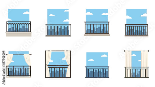 Balcony Views of Cityscape Collection: Modern and Classic Designs