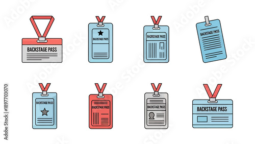 Collection of Backstage Pass IDs and Lanyards