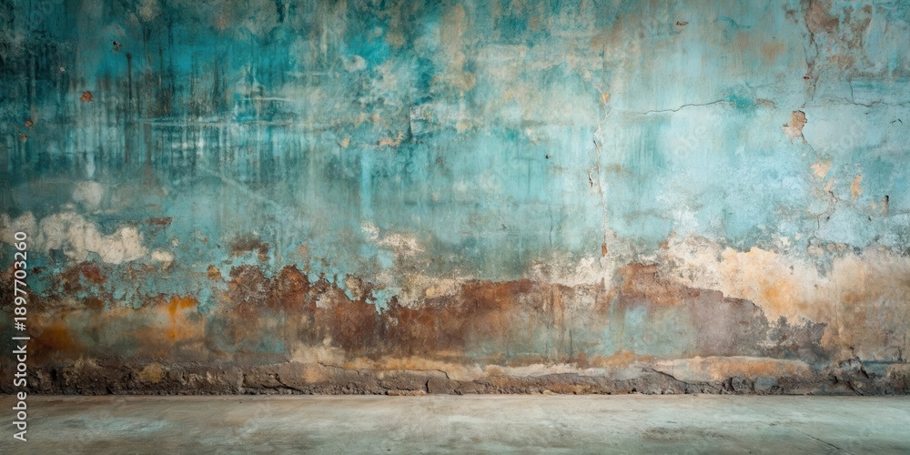 custom made wallpaper toronto digitalAged Teal Wall with Weathered Texture and Empty Floor Space Ideal for Design Projects