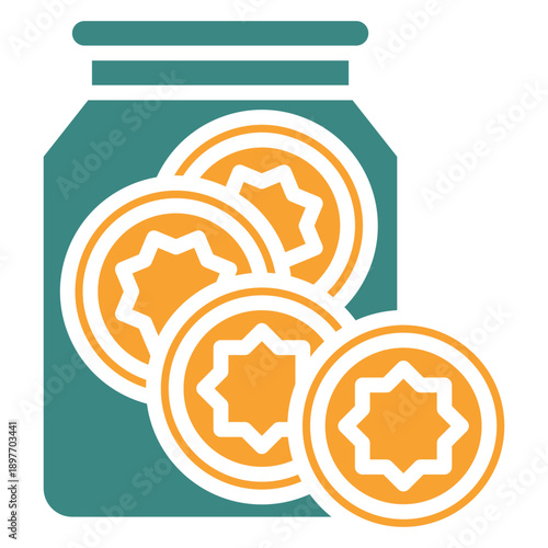 Charity Dual Tone Icon Mini Illustration, Use For Modern Concept, Print, Ui, Ux Kit, Web And App Development. Vector Related To Ramadan, Eid Al-Fitr, Eid Al-Adha And More