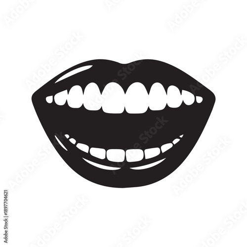 vector laughing mouth silhouette