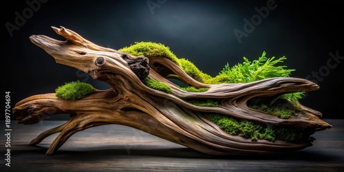 Wallpaper Mural Intricate Wood and Moss Arrangement A Study in Natural Textures and Shades of Green Torontodigital.ca