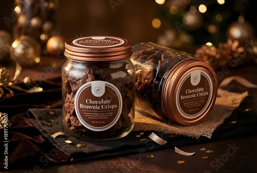 Boutique Chocolate Brownie Crisps Premium Packaging