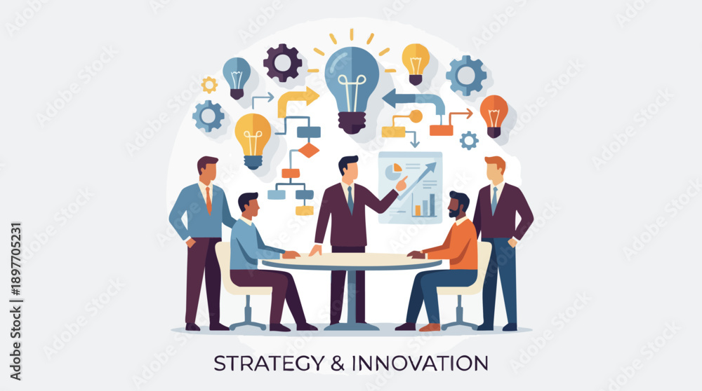 Obraz premium Business people discussing strategy and innovation.
