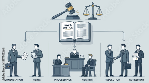Business people in law and justice.
