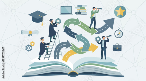 Business people learning and education growth.