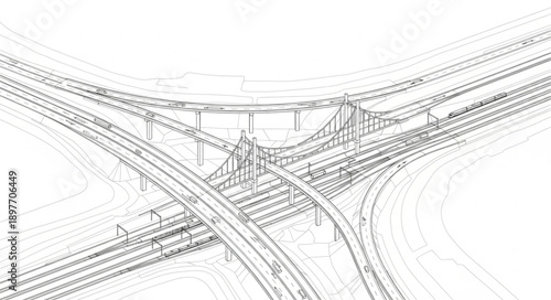 Complex Highway Interchange Sketch.
