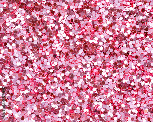 Canvas Print Macro texture of chunky pink glitter