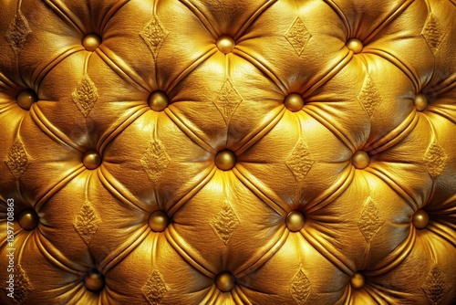 Wallpaper Mural Luxurious Golden Leather Upholstery with Elegant Embossed Pattern and Button Tufting Detail Torontodigital.ca