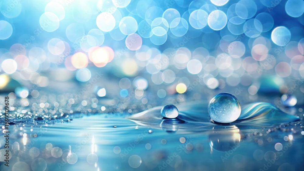 custom made wallpaper toronto digitalSerene Aqua Spheres Resting on a Shimmering Water Surface with a Dreamy Bokeh Background