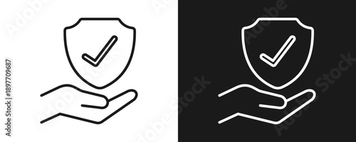 Safety Measures Icon Set Outline In White And Black Background