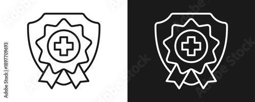 Assurance Icon Set Outline In White And Black Background