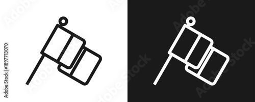 Irish Icon Set Outline In White And Black Background