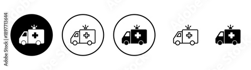 Ambulance icon vector. ambulance truck sign and symbol. ambulance car