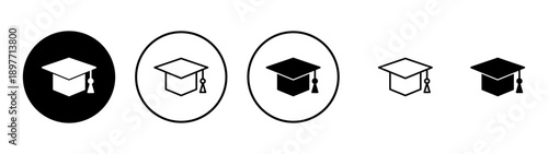 Education icon vector. Graduation cap sign and symbol. Graduate. Students cap