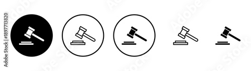 Gavel icon vector. judge gavel sign and symbol. law icon. auction hammer