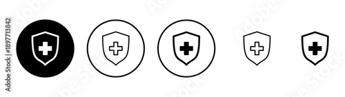 Health insurance icon vector. Insurance health document sign and symbol