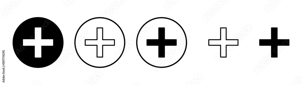 Fototapeta premium Plus icon vector. Add plus sign and symbol