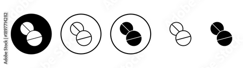 Pills icon vector. capsule icon. Drug sign and symbol