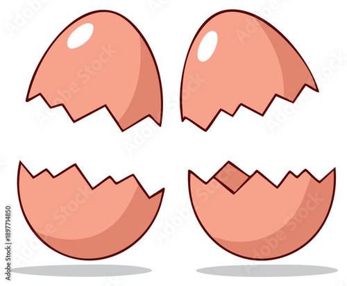 Broken Eggshells With Jagged Edges Scattered