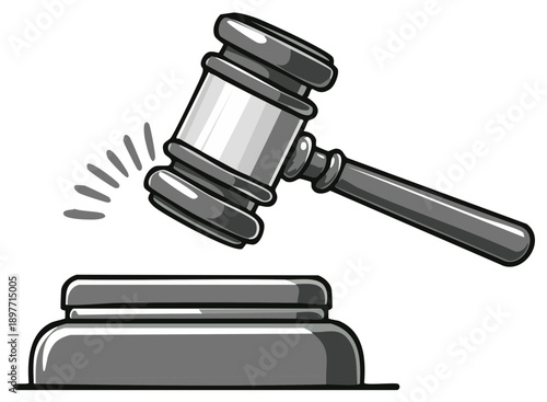 Judicial Gavel Striking Sound Block Symbolizing Law Justice and Decision Making