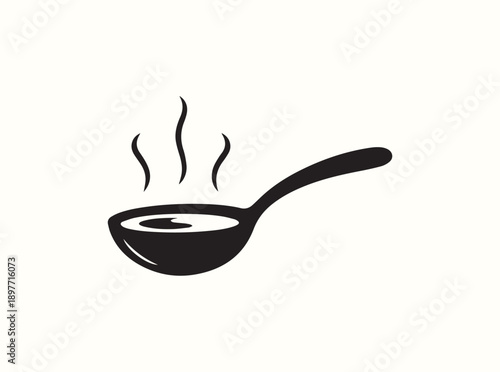 Utensil Spoon Scooping Broth Silhouette Art

