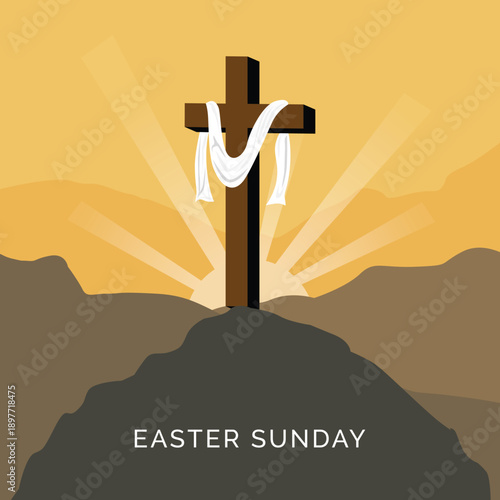 Easter Sunday Lenten Illustration