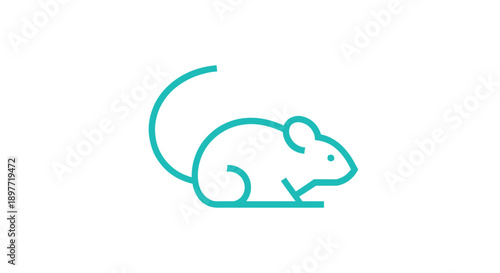 Simple mouse icon on plain white canvas viewed from the side