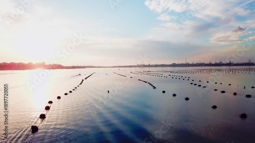 Taranto, Italy, city view, harbor, industrial city, sea city, mussel culture, Ilva factory, panorama, landscape, aerial shot, travel, travelling, vacation, holiday, tourist, tourism, high angle, cinem
