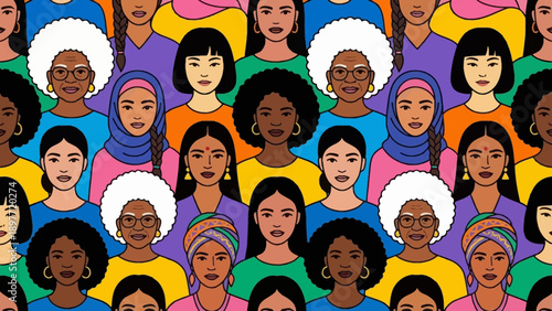 Diverse Women Celebrating Women's Day with Unity and Empowerment