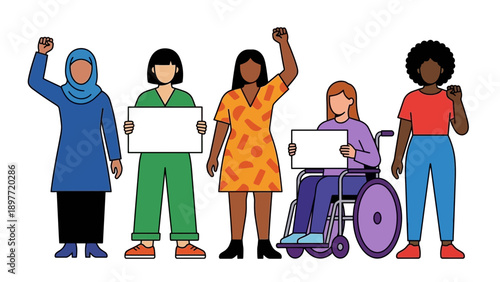 Empowered Women Celebrating International Women's Day with Diversity and Unity