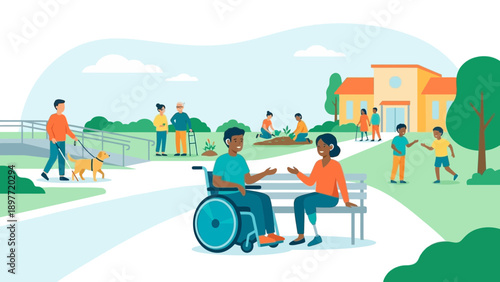 Inclusive Women's Day Celebration in Park with Diverse Women and Children