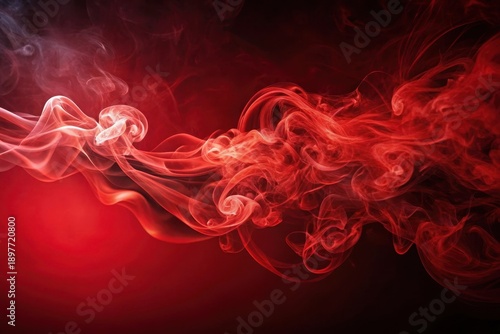 Wallpaper Mural Crimson Smoke Swirls An Abstract Image of Ethereal, Flowing Red and White Smoke Against a Dark Background, Perfect for Design Projects Requiring a Dramatic and Evocative Visual Element. Torontodigital.ca